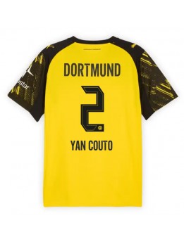 Borussia Dortmund Yan Couto #2 Replika Hemmakläder 2025-26 Kortärmad